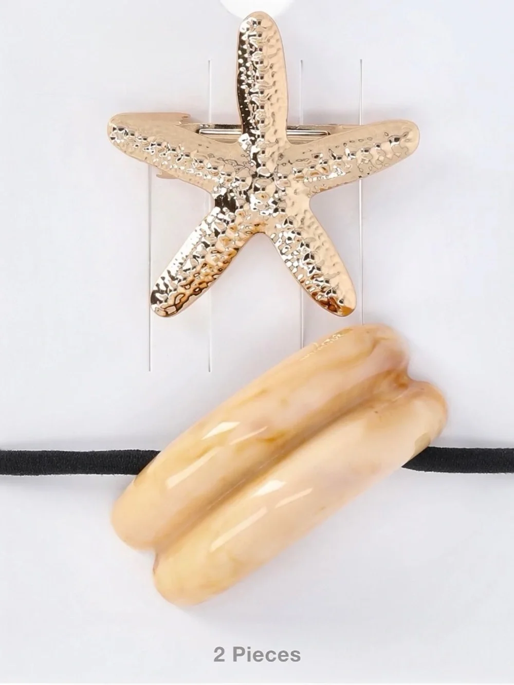 Starfish Barrette and Hair Cuff Set, 2-Piece